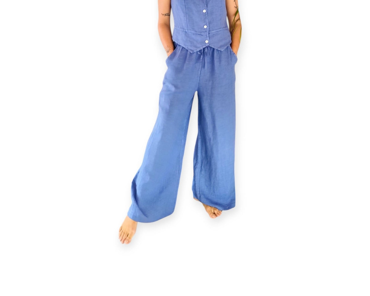 pantalon lino largo